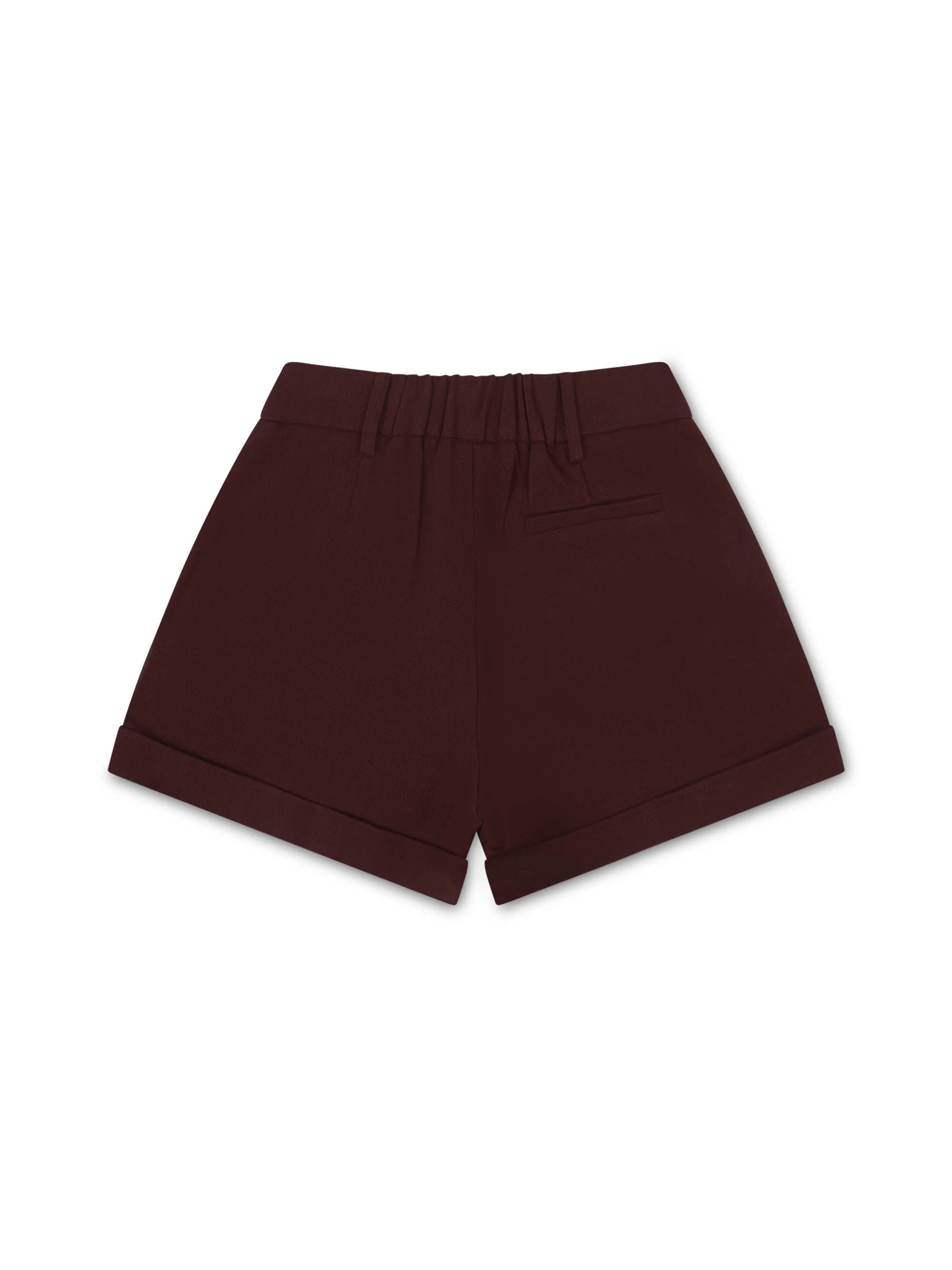 'ASTON' HIGH WAISTED TAILORED CITY SHORT BURGUNDY - Image 4