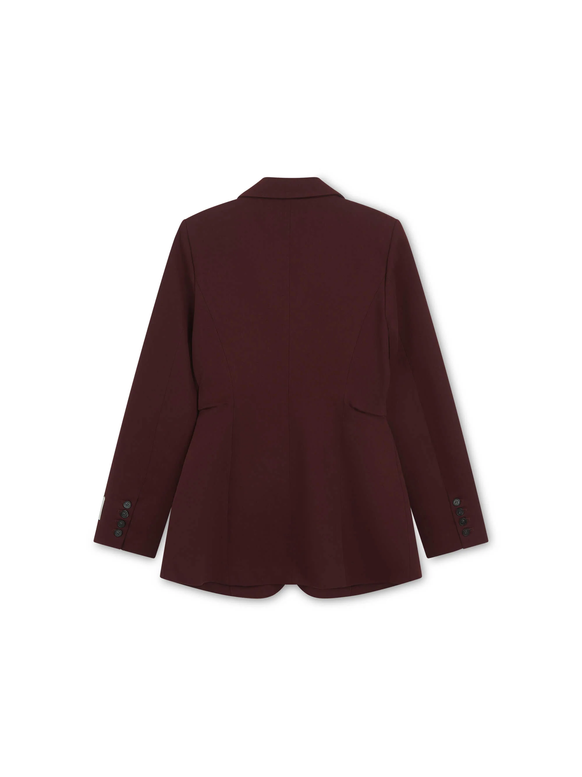 'ASTON' STRUCTURED HOURGLASS CINCHED WAIST BLAZER BURGUNDY - Image 7