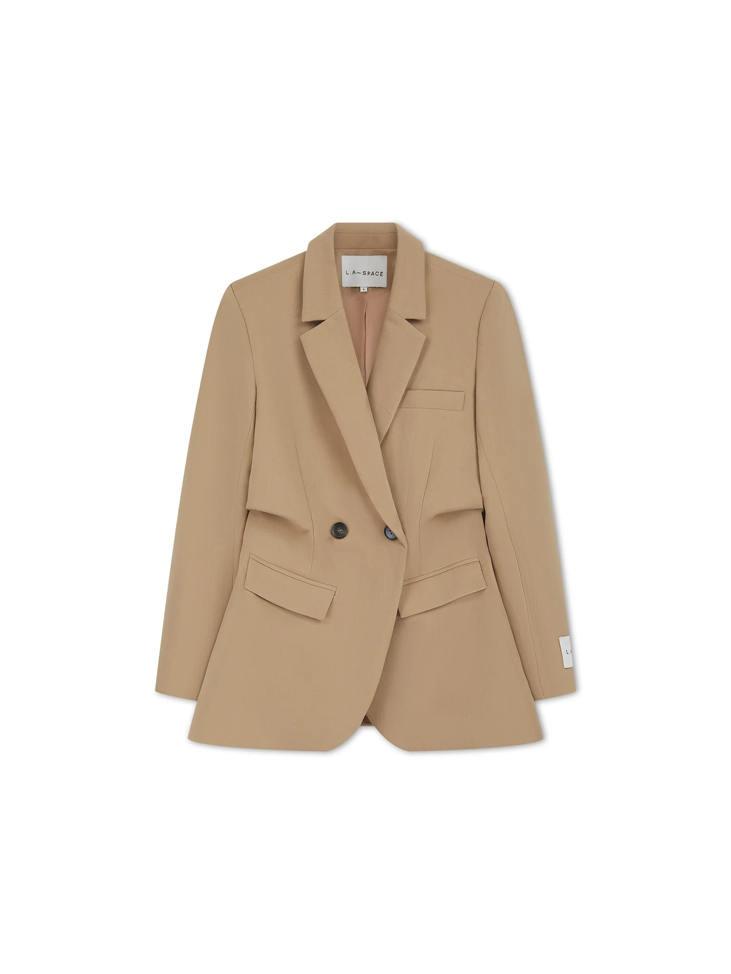 'ASTON' STRUCTURED HOURGLASS CINCHED WAIST BLAZER CAMEL - Image 5