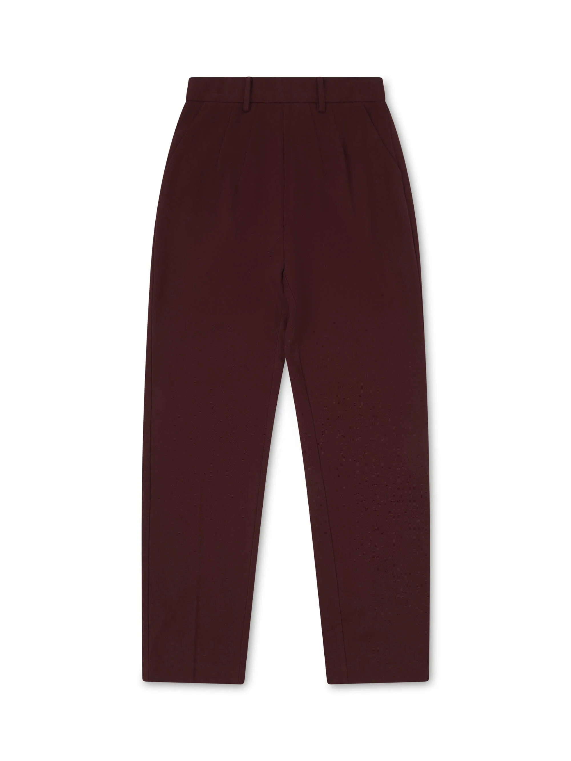 'ASTON' TAILORED CIGARETTE TROUSERS BURGUNDY - Image 6