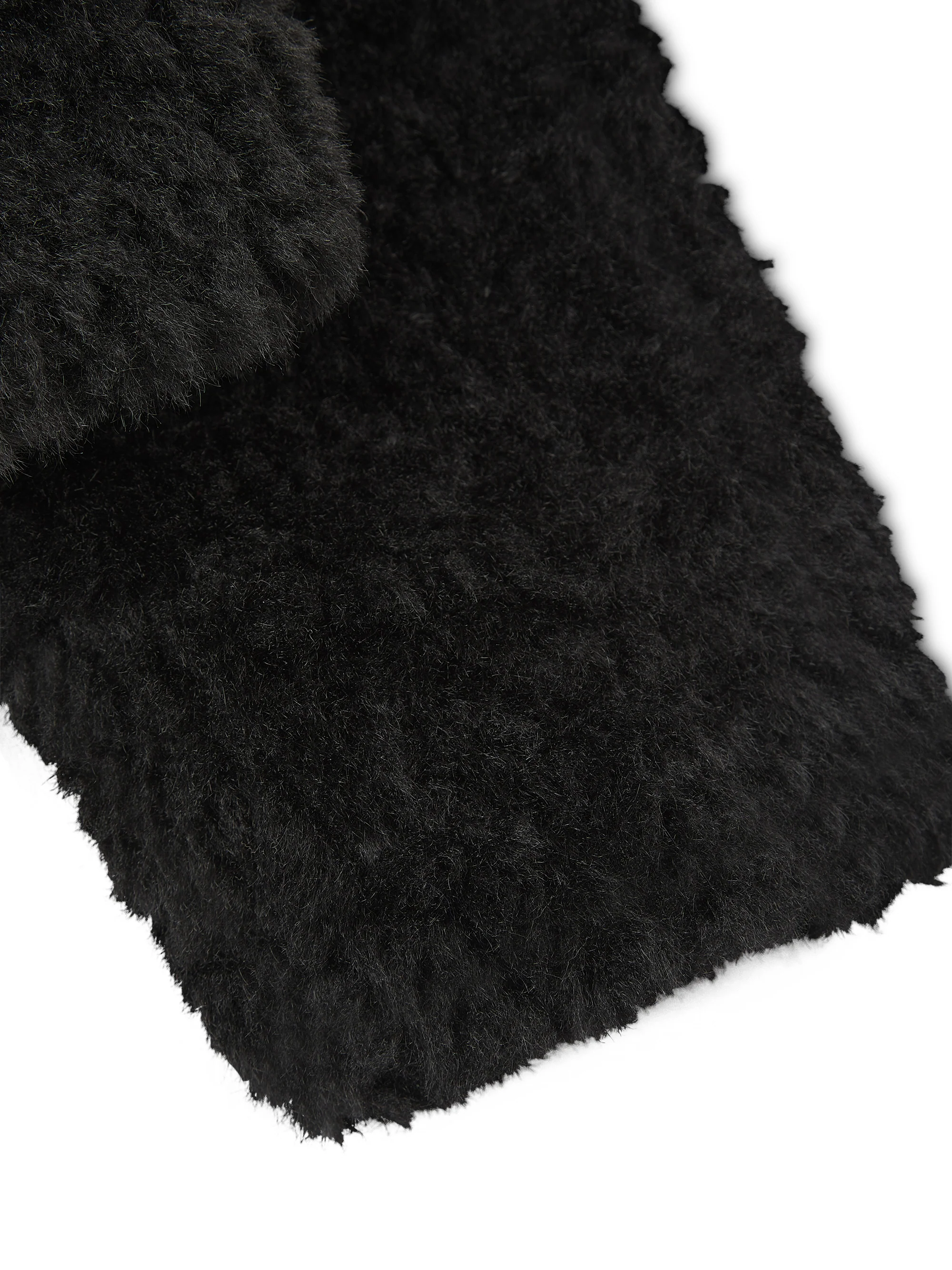 'GISELLE' FAUX FUR CROPPED COAT BLACK - Image 5