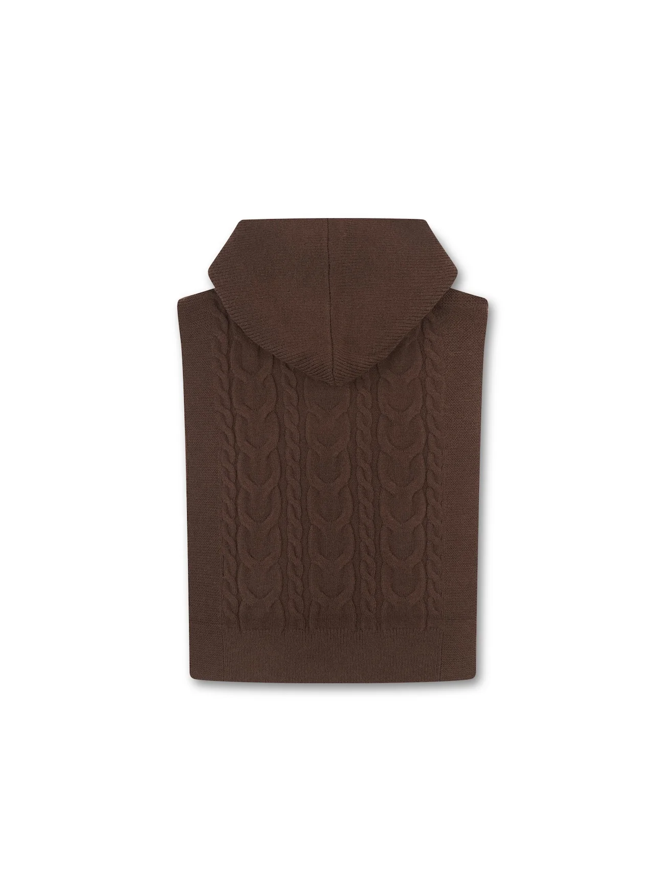 'MIMI' CABLE KNITTED HOODED VEST BROWN - Image 5
