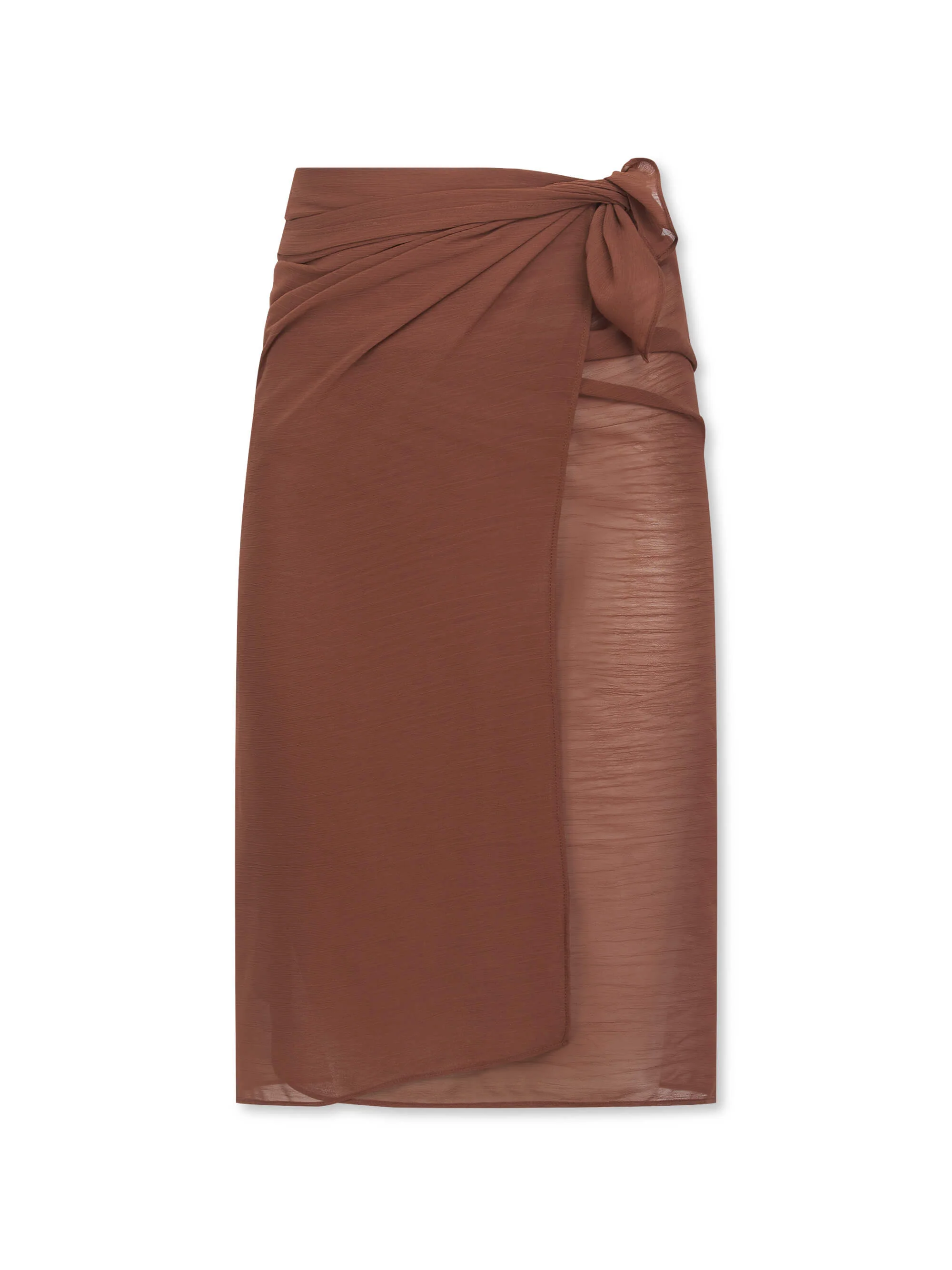 CHIFFON MIDAXI SKIRT AND SCARF BROWN - Image 10