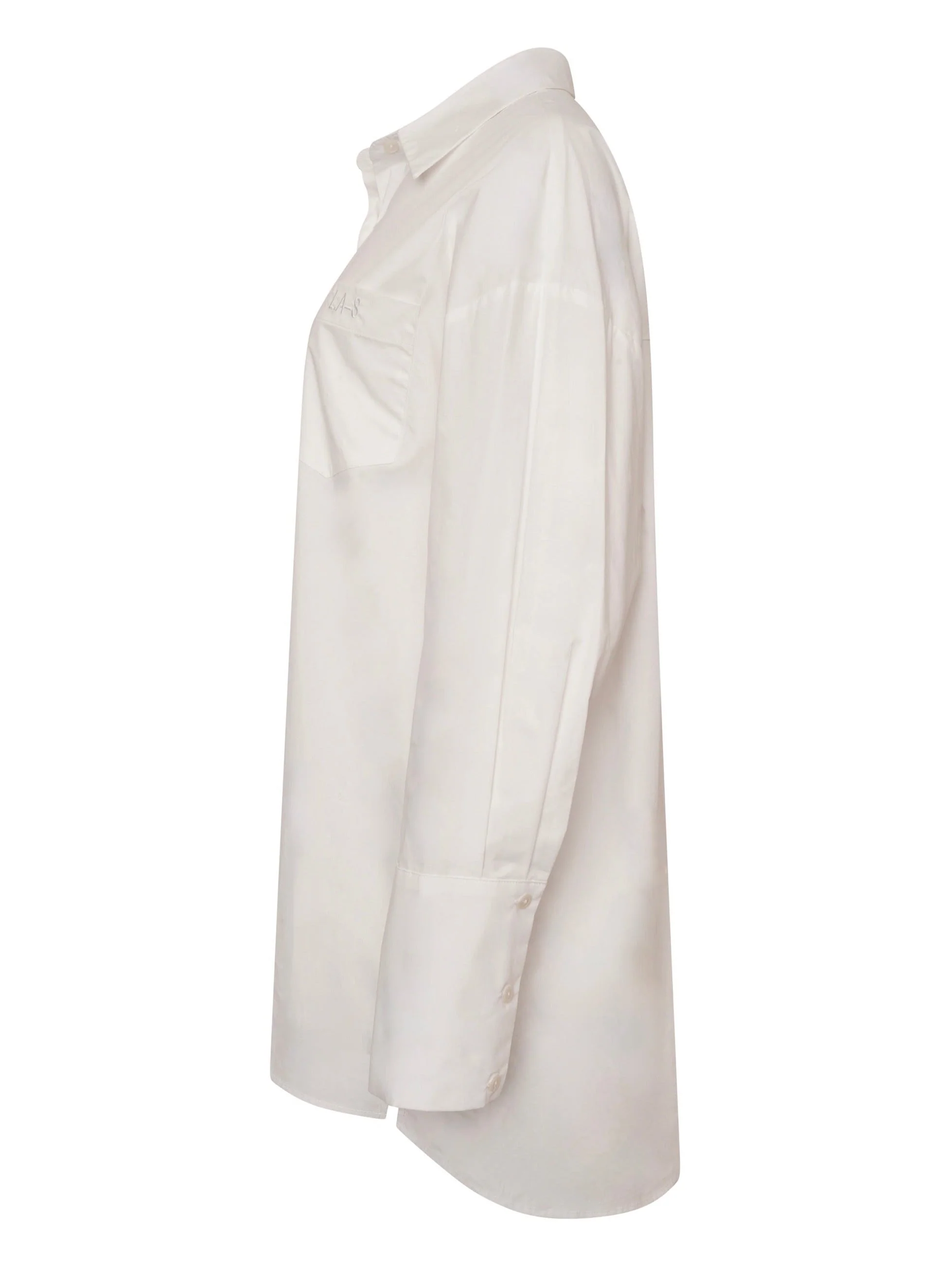 'BOSTON' COTTON OVERSIZED LONGLINE SHIRT WITH EMBROIDERY - Image 4