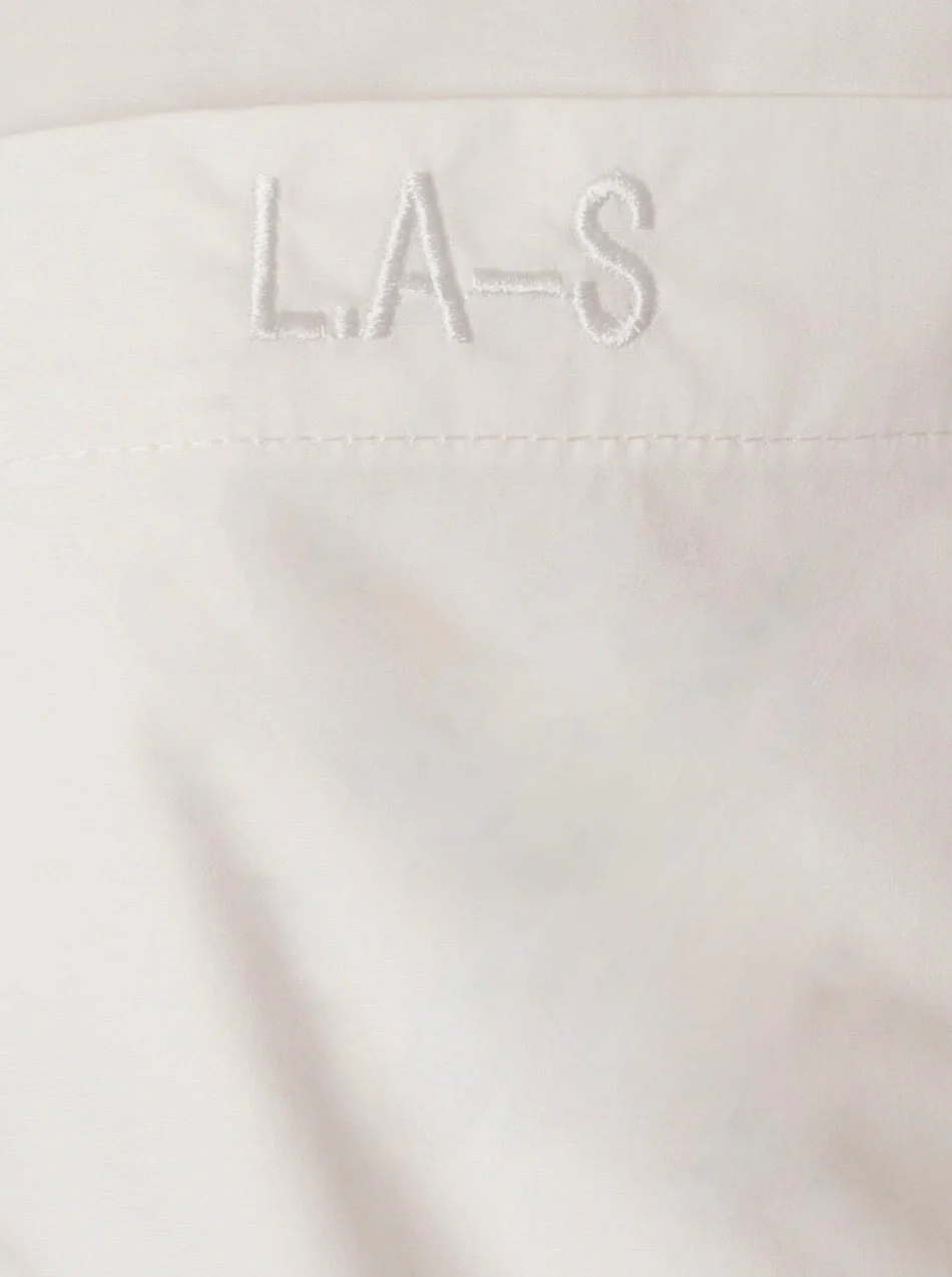 'BOSTON' COTTON OVERSIZED LONGLINE SHIRT WITH EMBROIDERY - Image 6