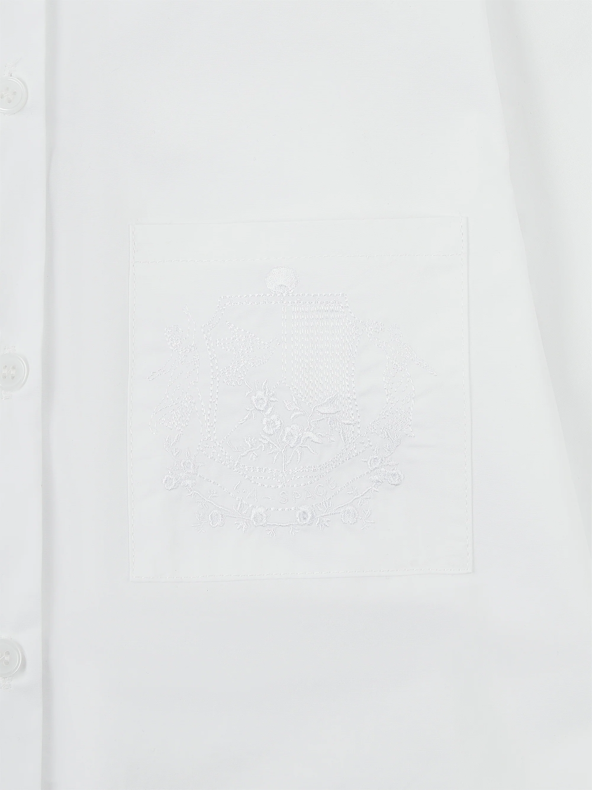 'BASTILLE' COTTON POPLIN A LINE SHIRT WHITE - Image 6