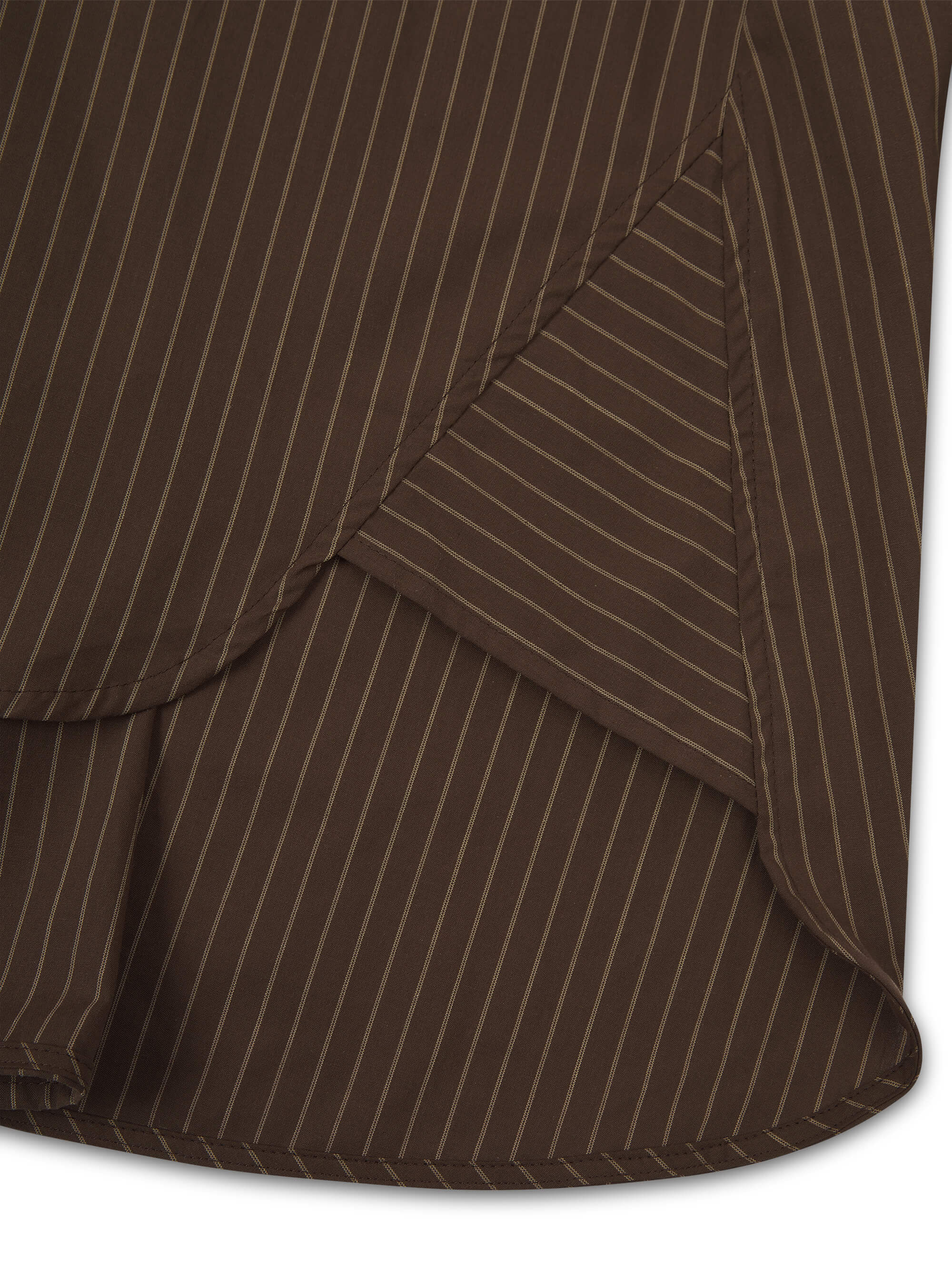 ‘EASY DOES IT’ STRIPE COTTON BOX PLEAT SHIRT BROWN - Image 9