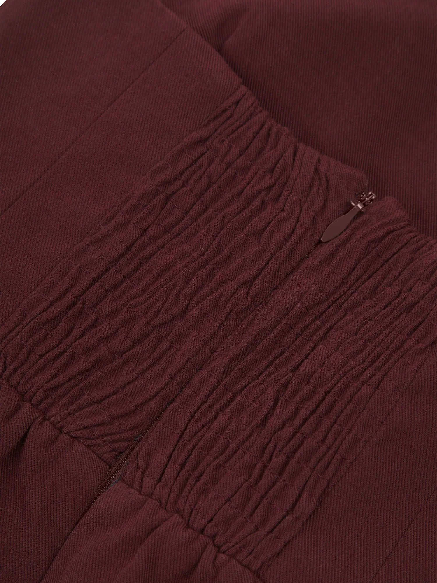 'SERAFINA' EXAGGERATED SQUARE BANDEAU BOW DETAIL MINI DRESS BURGUNDY - Image 9