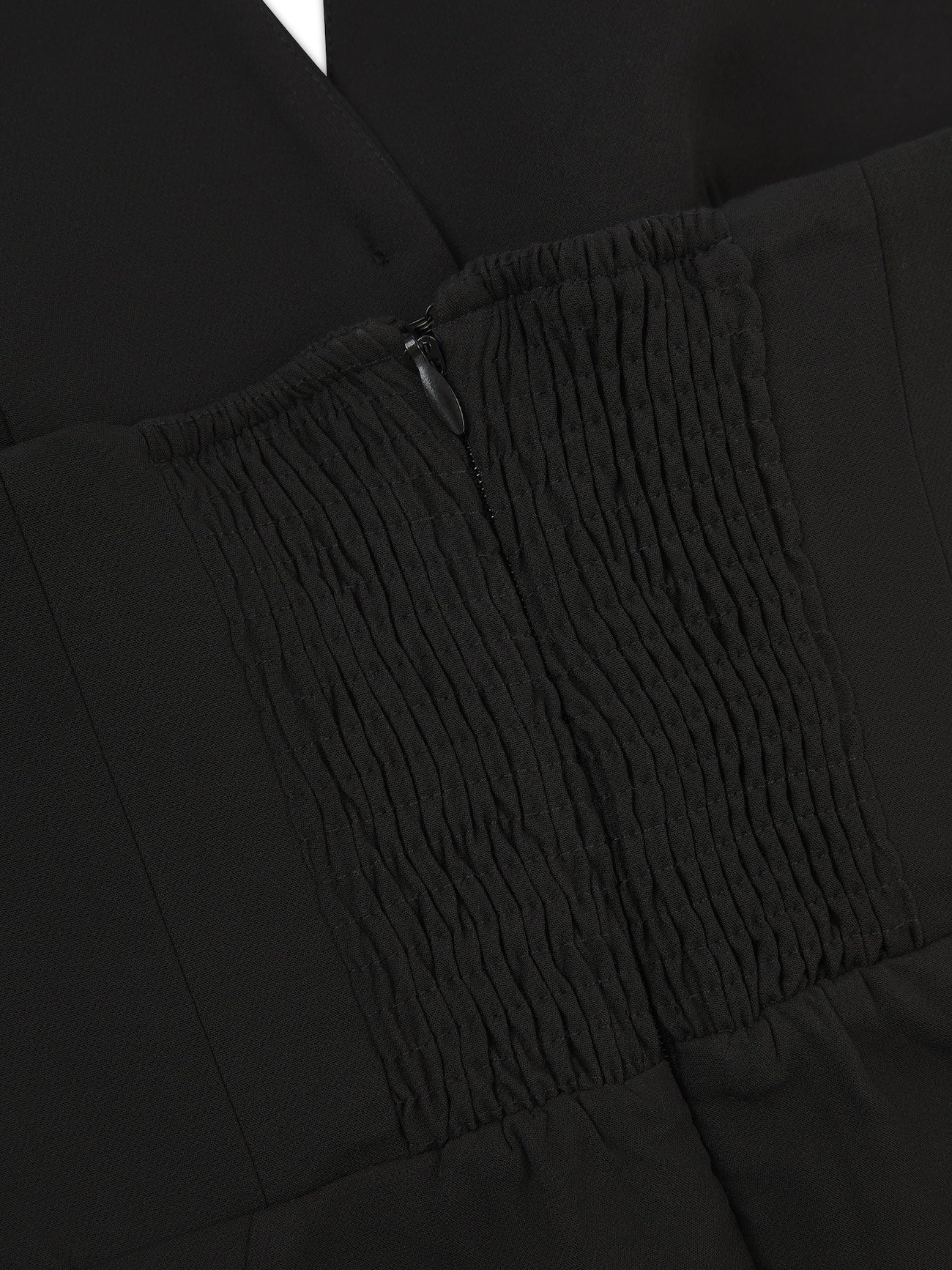 'MARILYN' EXAGGERATED SQUARE BANDEAU BUTTON DETAIL MIDI DRESS BLACK - Image 11