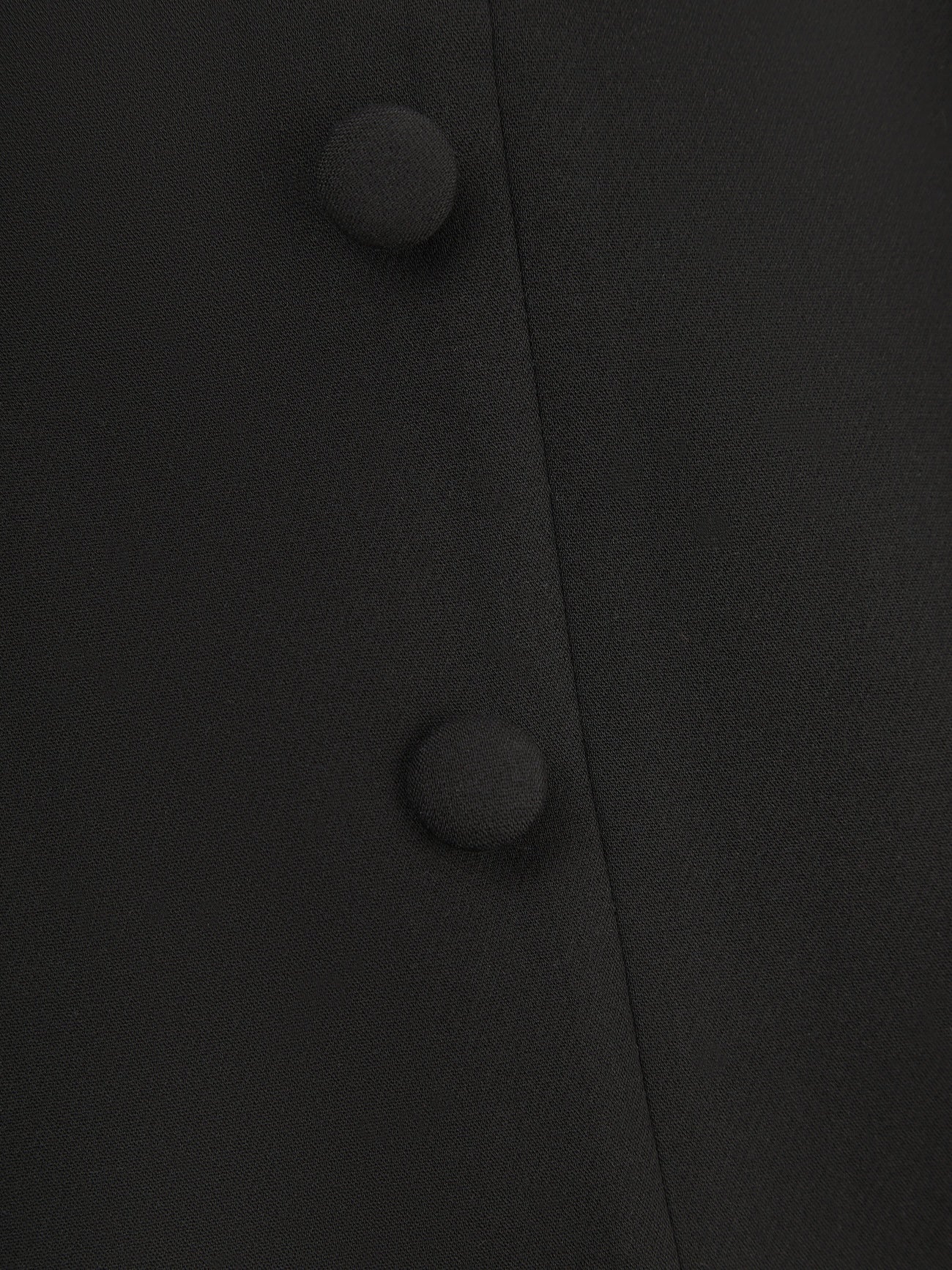 'MARILYN' EXAGGERATED SQUARE BANDEAU BUTTON DETAIL MIDI DRESS BLACK - Image 12