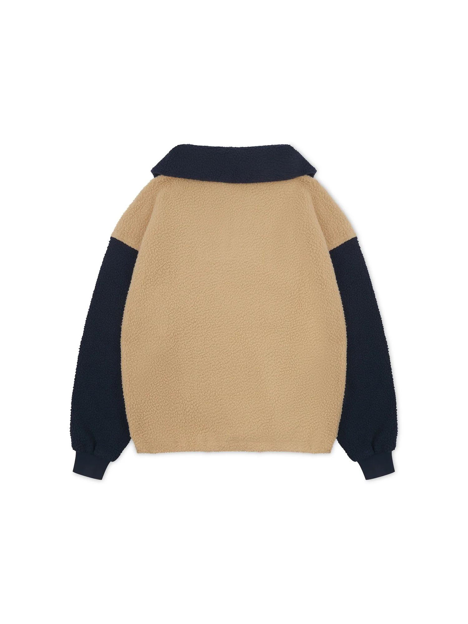 'ELYSIA' HALF ZIP TEDDY OVERSIZED COLOUR BLOCK SWEATSHIRT MULTI - Image 5