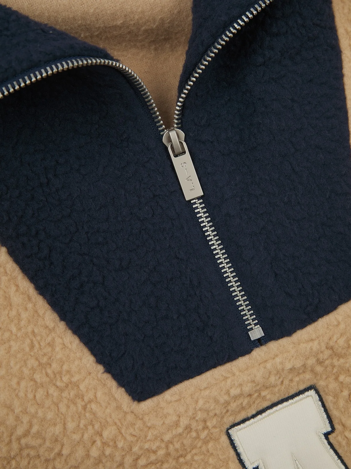 'ELYSIA' HALF ZIP TEDDY OVERSIZED COLOUR BLOCK SWEATSHIRT MULTI - Image 6