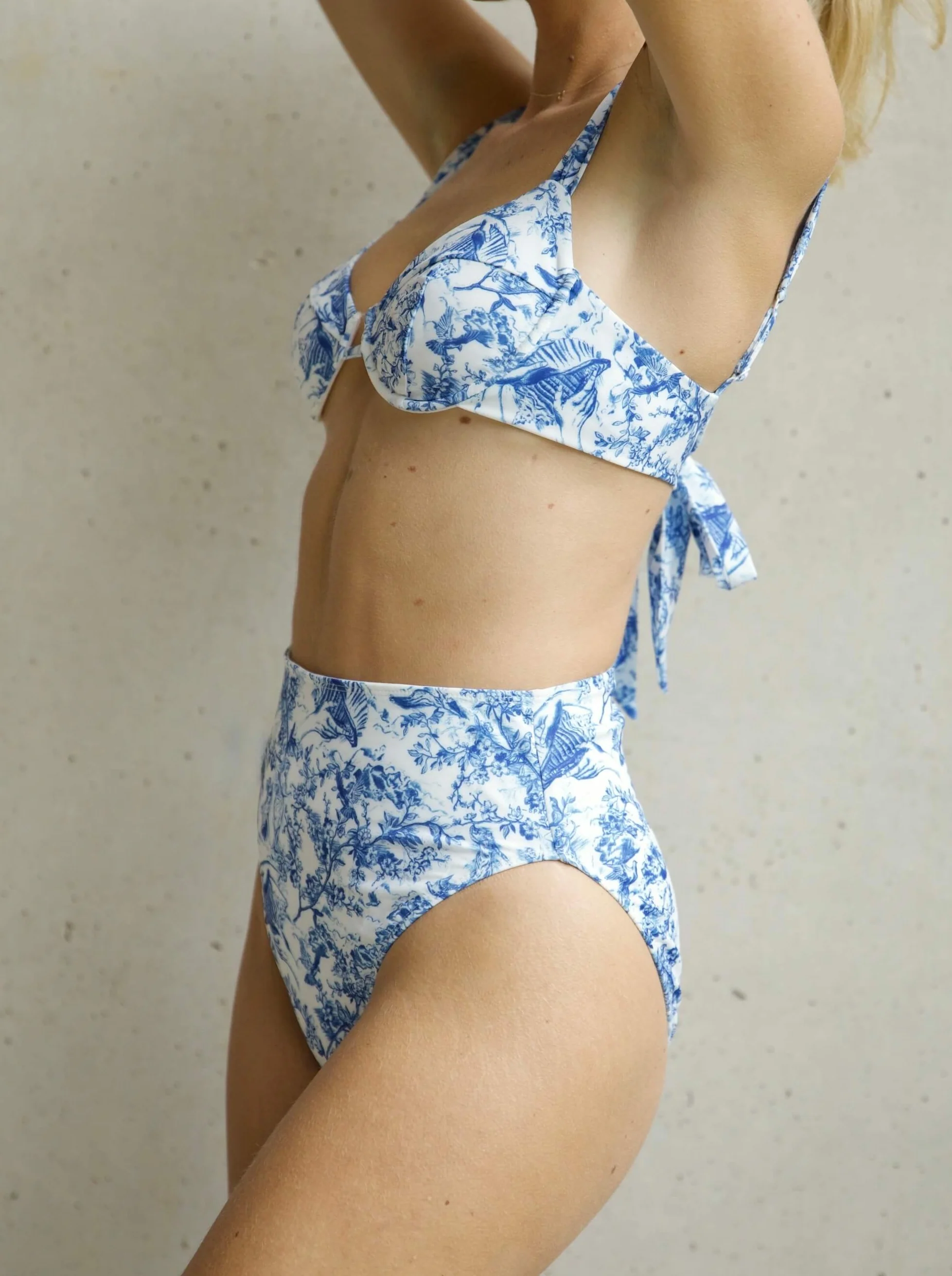 'SELENE' HIGH WAIST DEEP WAISTBAND BIKINI BRIEF TOILE - Image 5