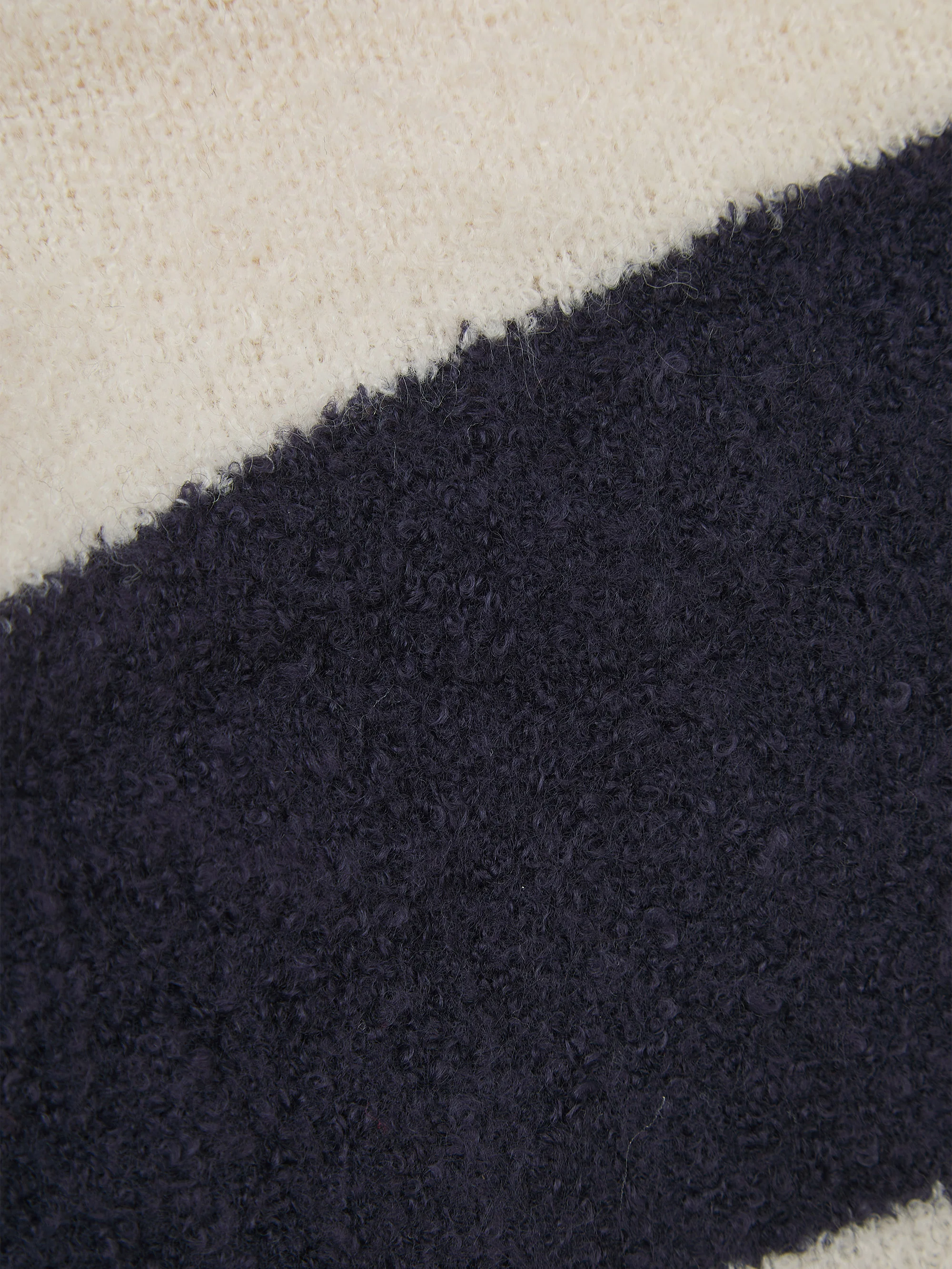 'HAMPTONS' KNITTED STRIPE BALLOON SLEEVE HOODIE NAVY - Image 6