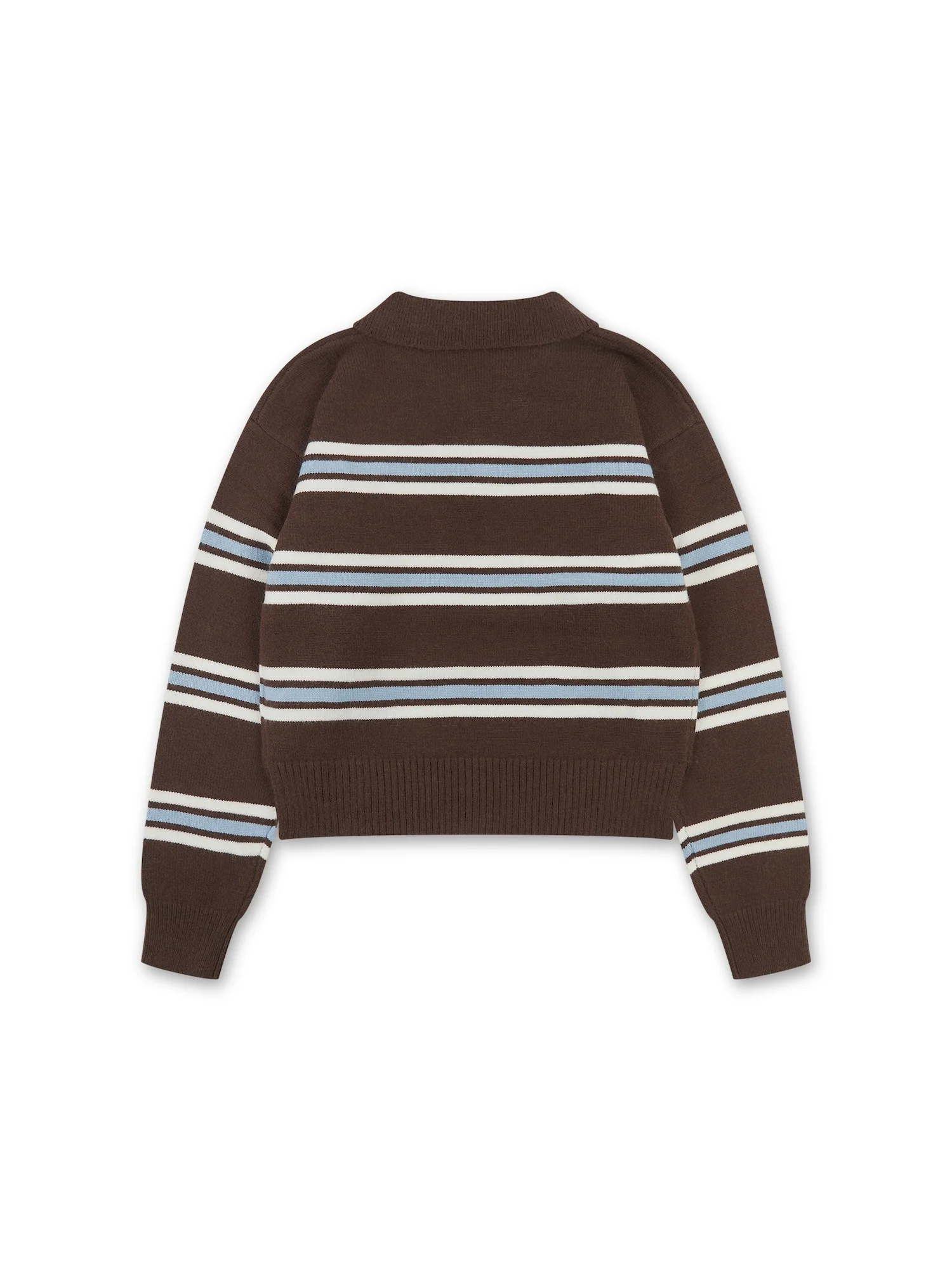 'SUKI' LAS KNITTED RUGBY TOP BROWN MULTI - Image 6