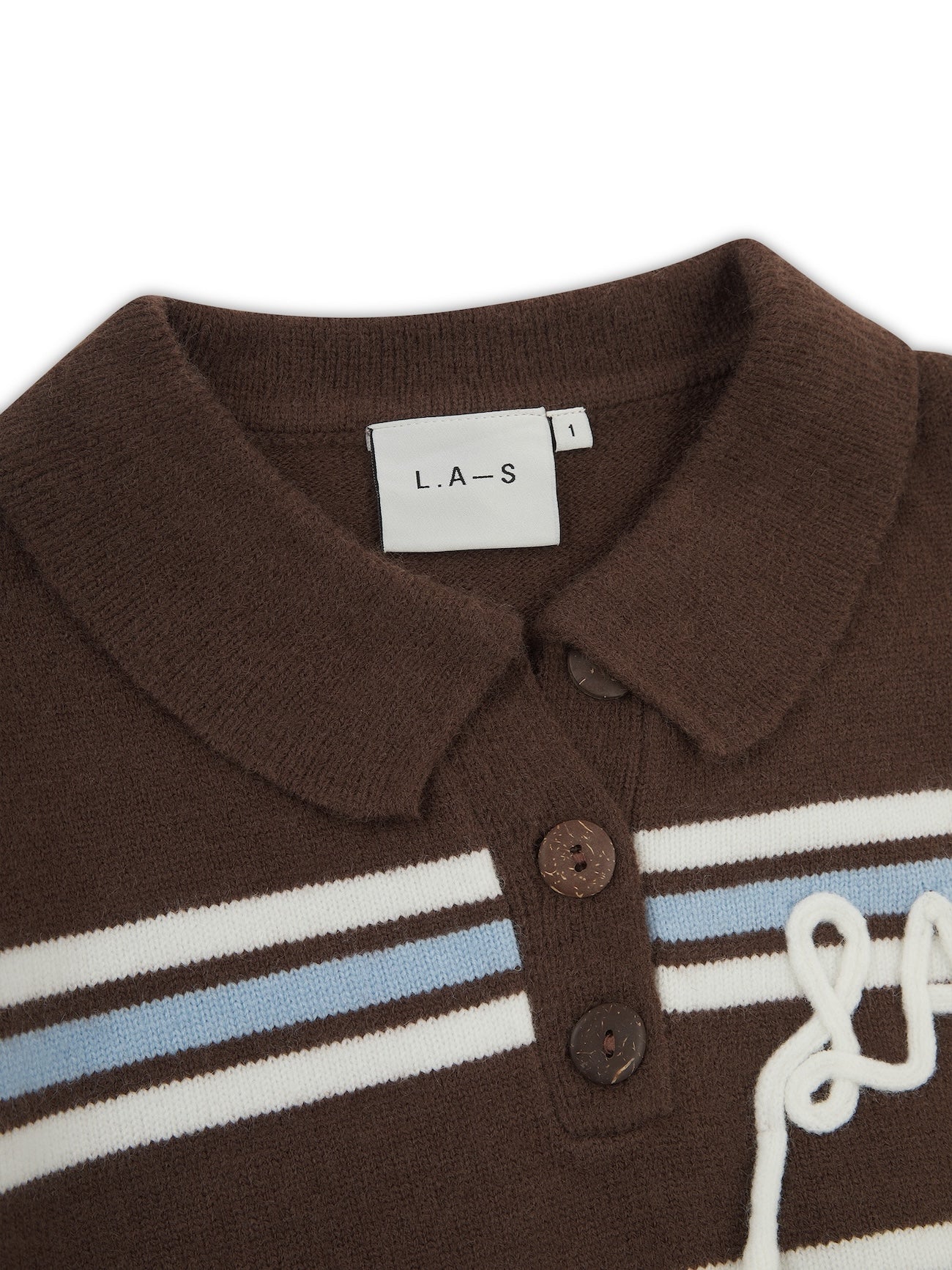 'SUKI' LAS KNITTED RUGBY TOP BROWN MULTI - Image 7