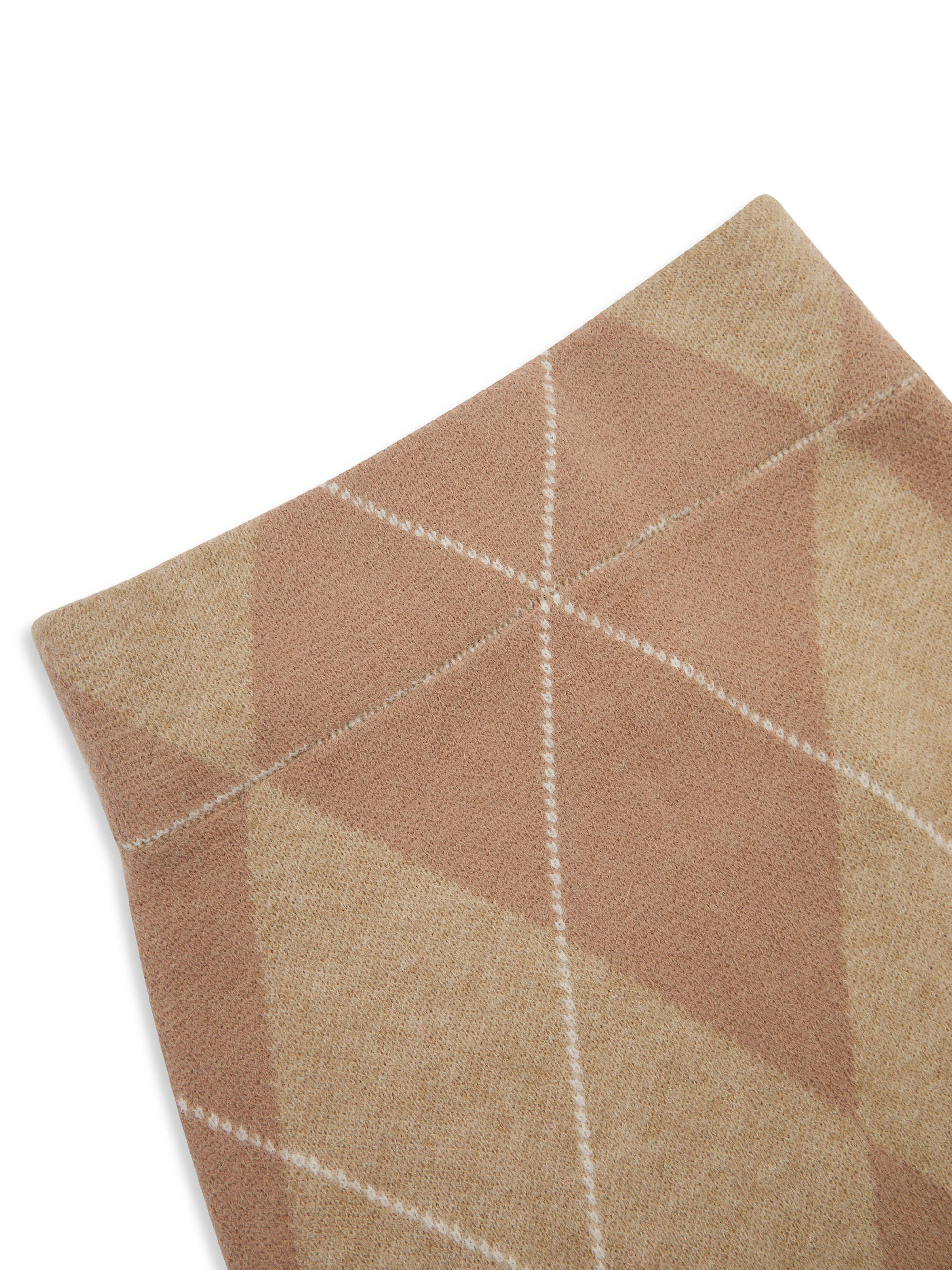 ‘PICTURE PERFECT’ ARGYLE DIAMOND KNIT COLUMN SKIRT CAMEL - Image 7