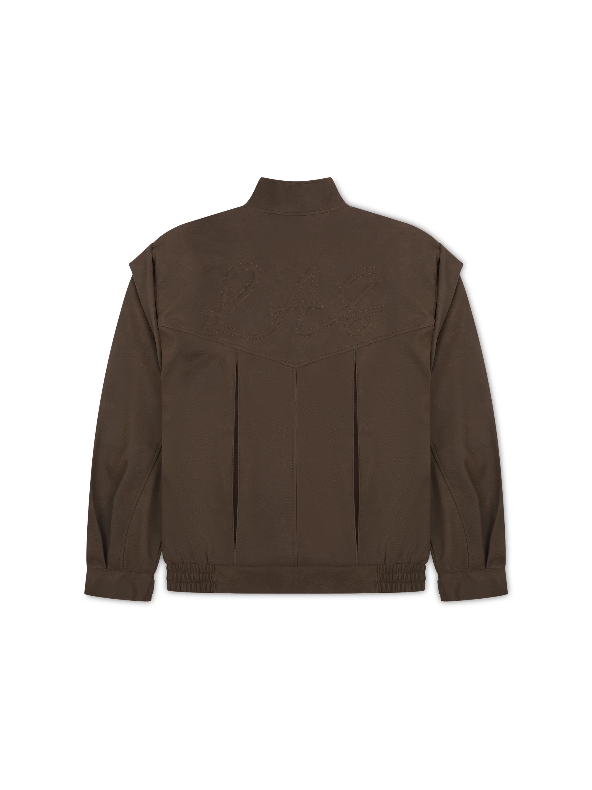 'SIENNA' FAUX LEATHER OVERSIZED MULTI WAY JACKET BROWN - Image 10