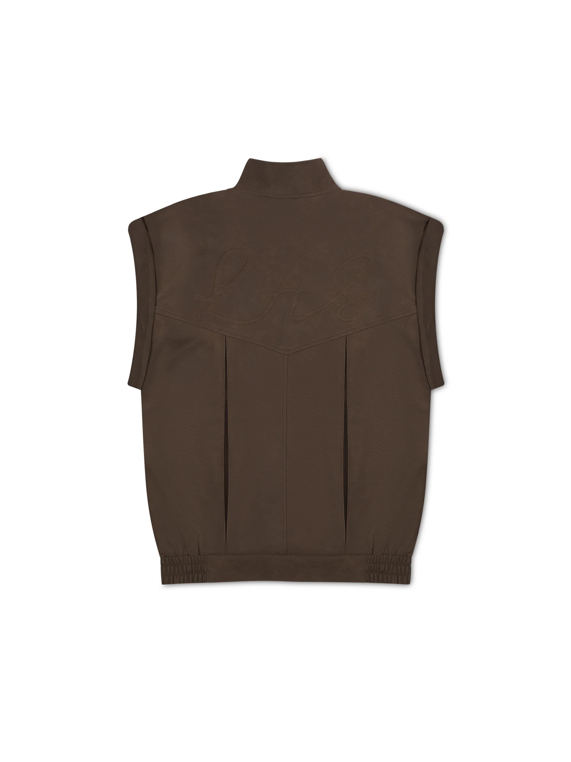 'SIENNA' FAUX LEATHER OVERSIZED MULTI WAY JACKET BROWN - Image 12