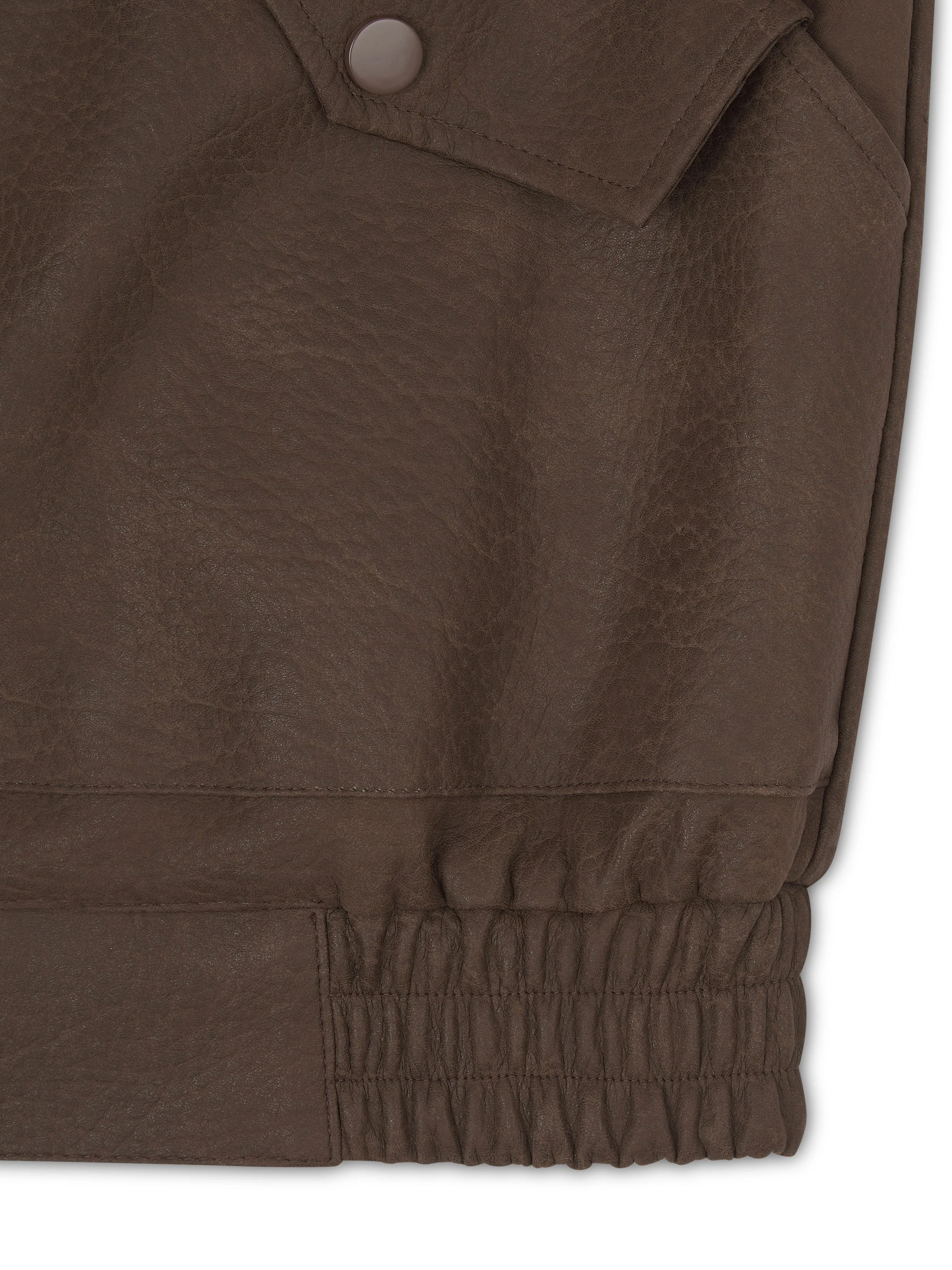 'SIENNA' FAUX LEATHER OVERSIZED MULTI WAY JACKET BROWN - Image 15