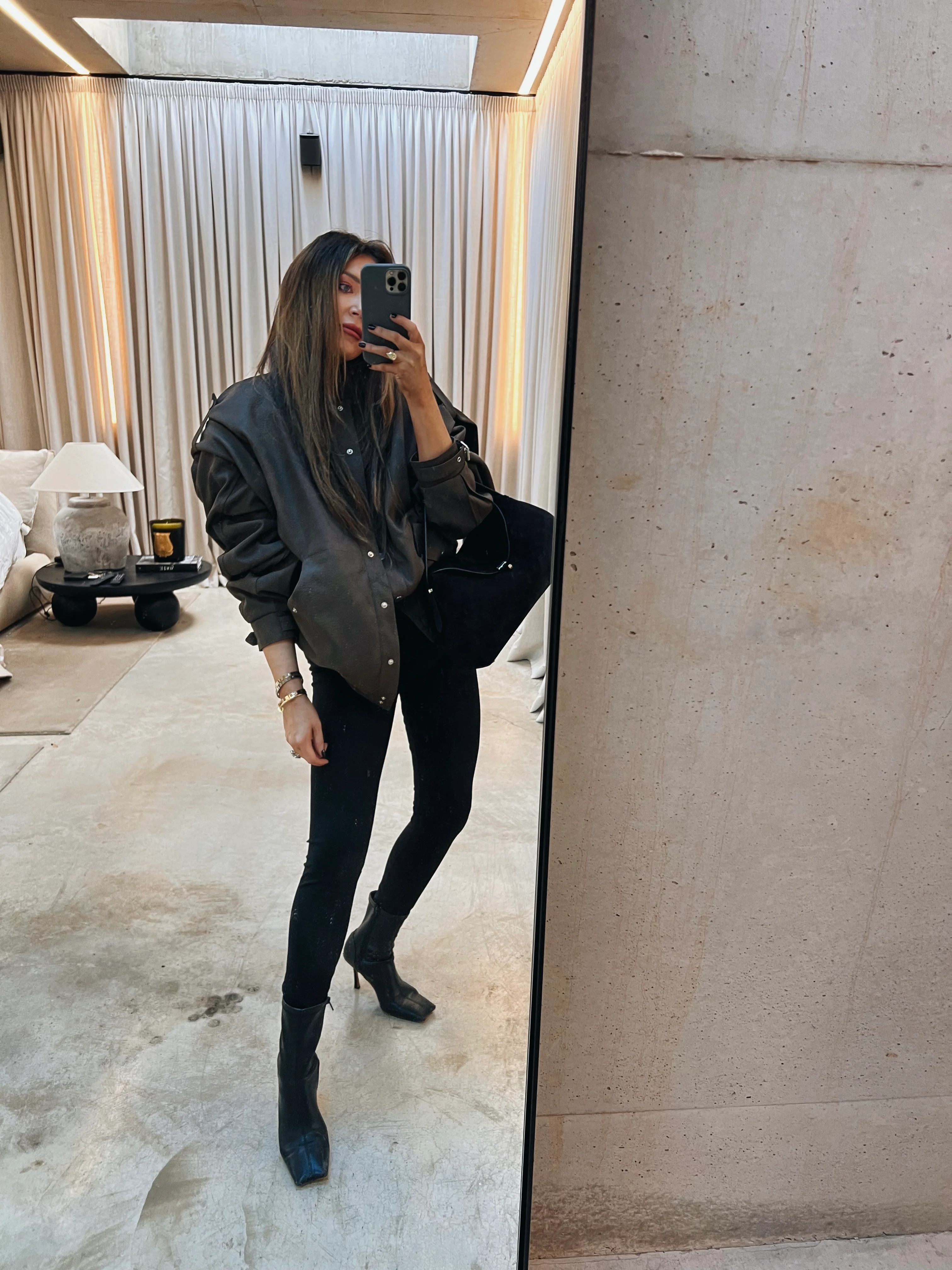 'SIENNA' FAUX LEATHER OVERSIZED MULTI WAY JACKET BROWN - Image 7