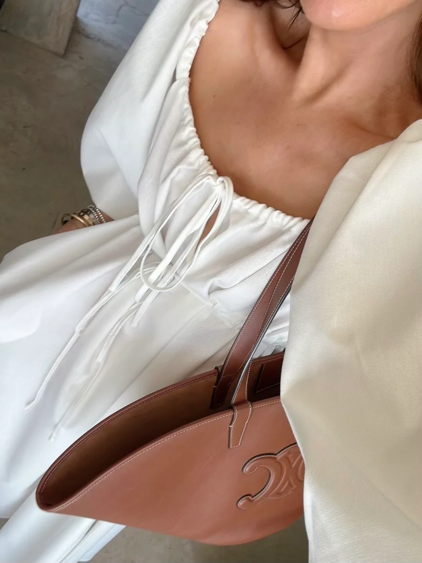 'HERA' SQUARE NECK BALLOON SLEEVE MIDAXI DRESS WHITE - Image 3