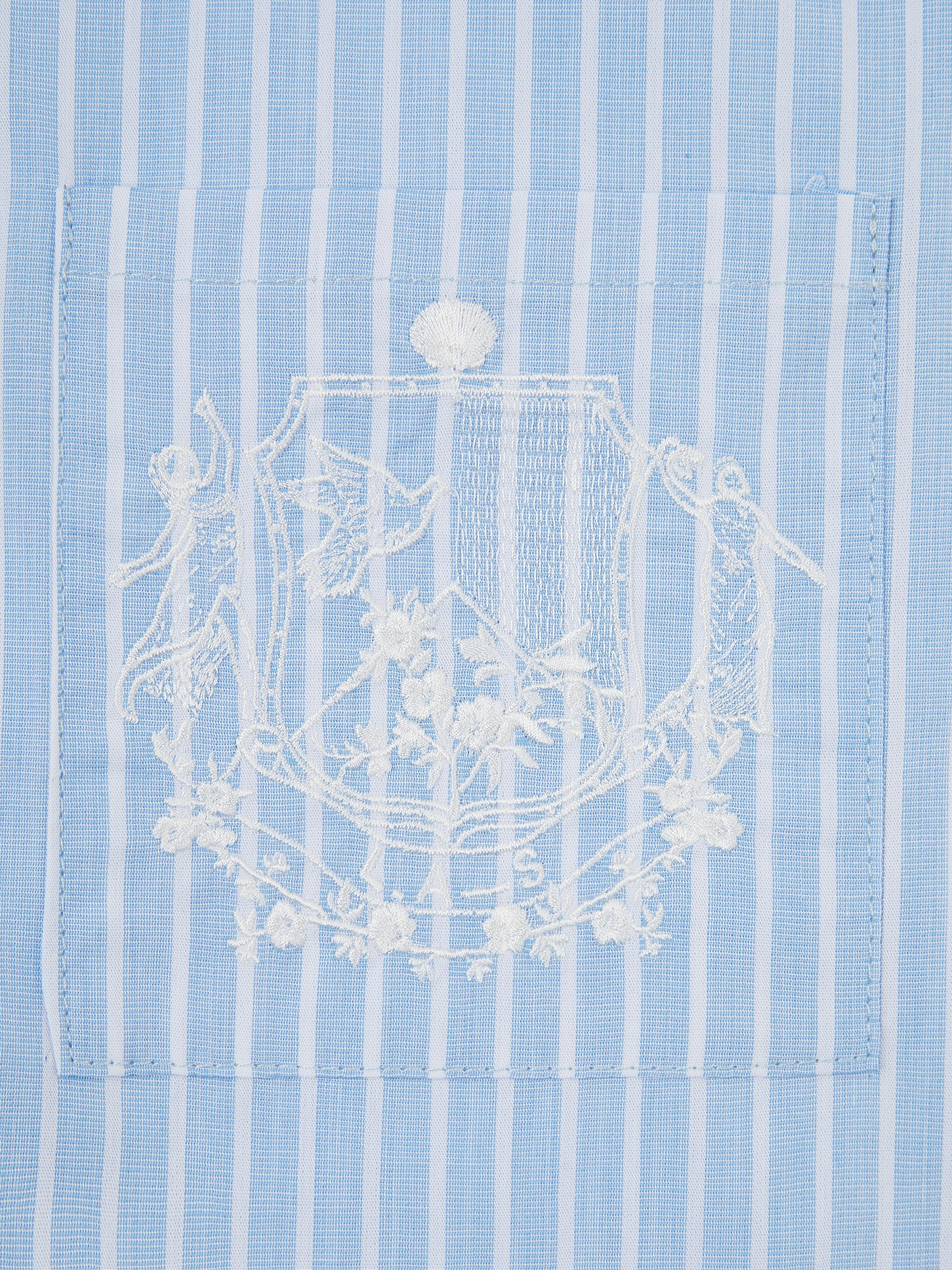 ‘EASY DOES IT’ STRIPE COTTON BOX PLEAT SHIRT BLUE - Image 10