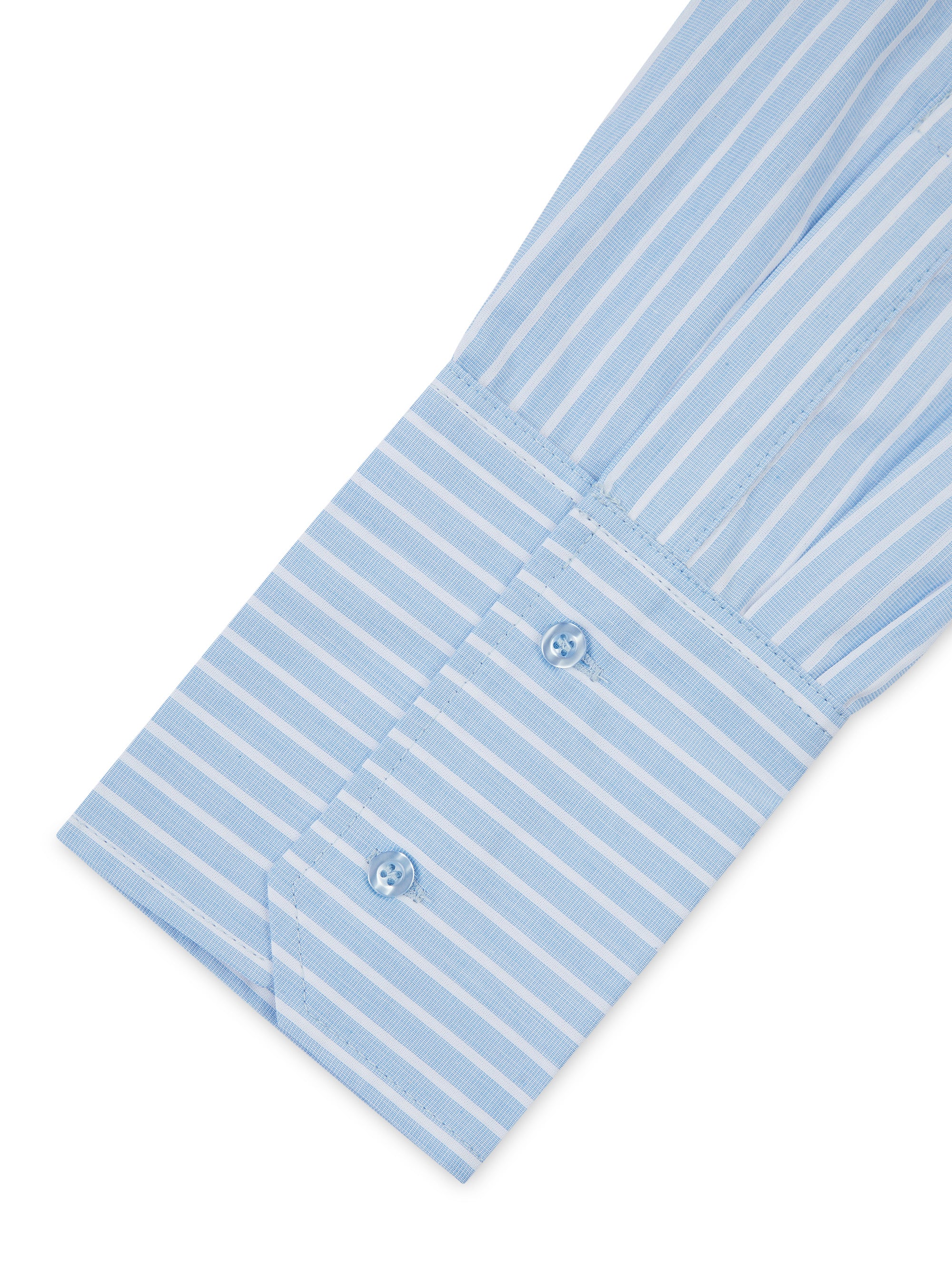 ‘EASY DOES IT’ STRIPE COTTON BOX PLEAT SHIRT BLUE - Image 12