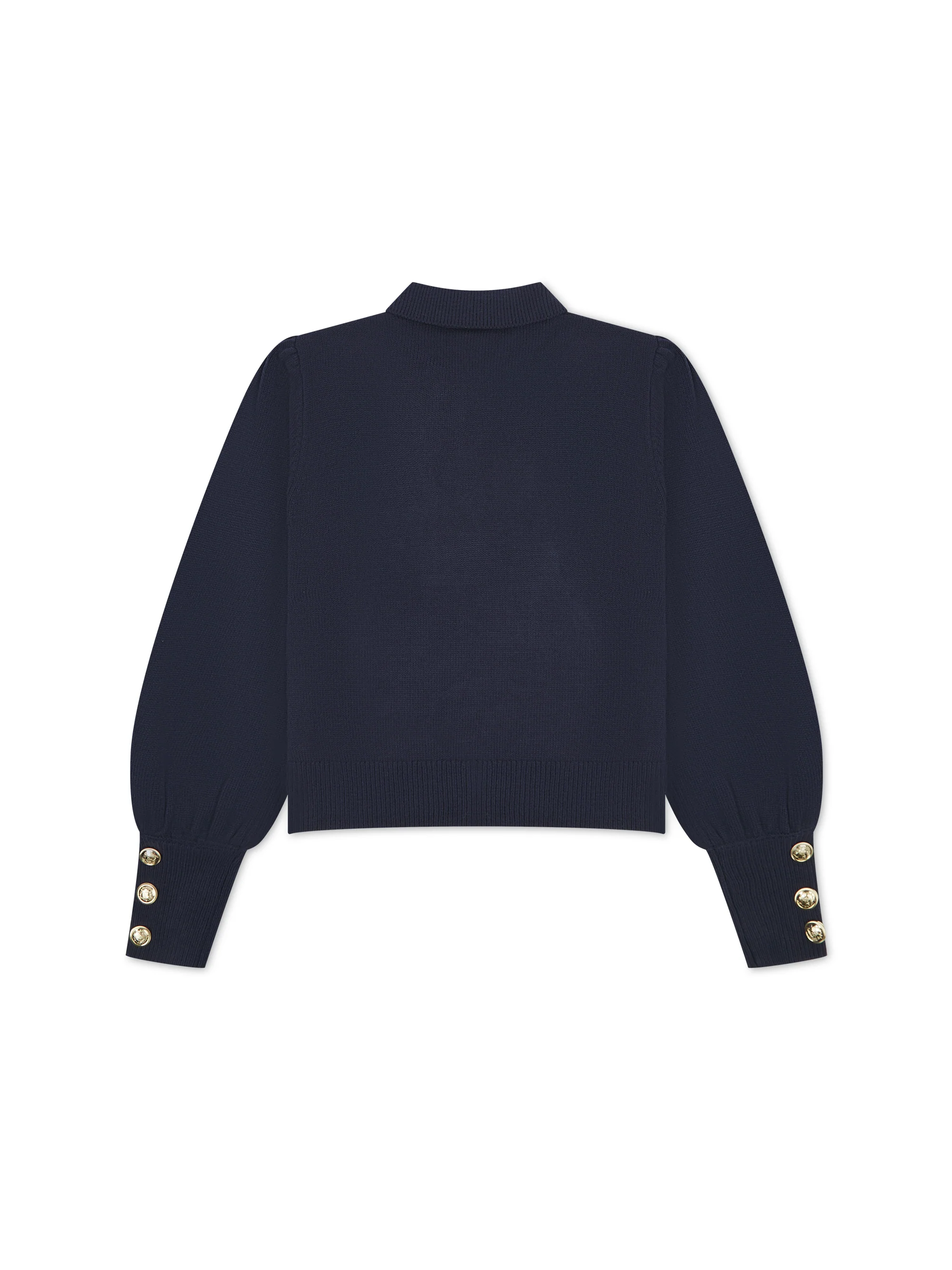 'VERITY' VARSITY BOXY FIT CARDIGAN NAVY - Image 4
