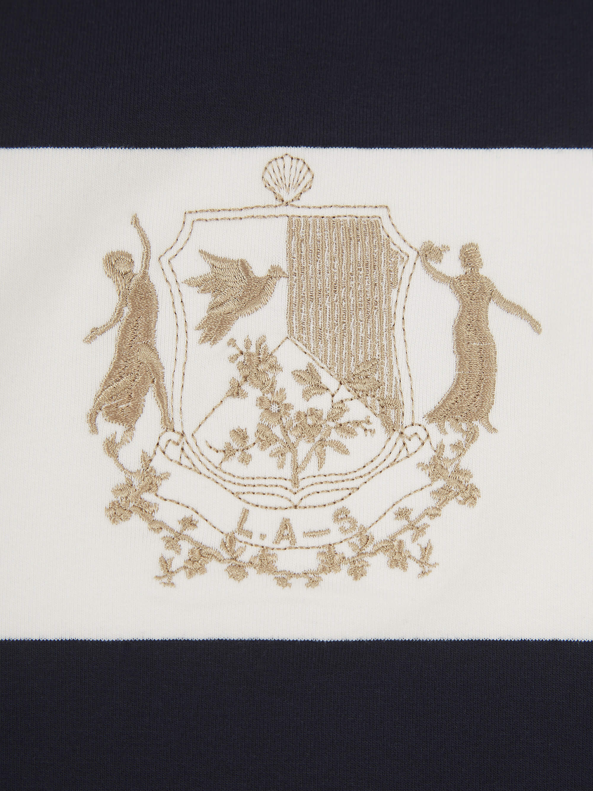 'CLEMENCE' VARSITY STRIPED RUGBY TOP NAVY - Image 6