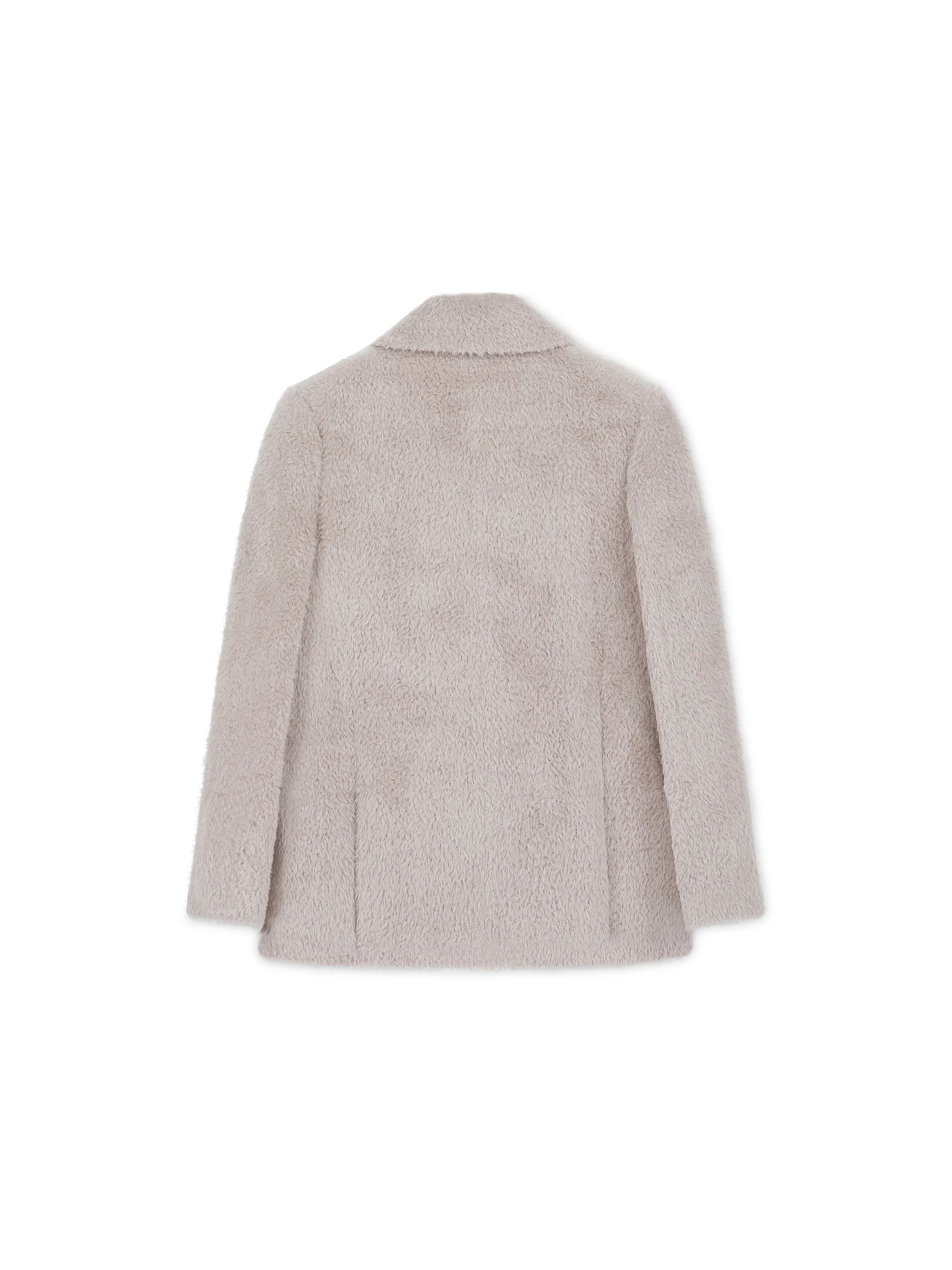 'LORIE’ TEXTURED WOOL BLEND BLAZER IN MINK - Image 3